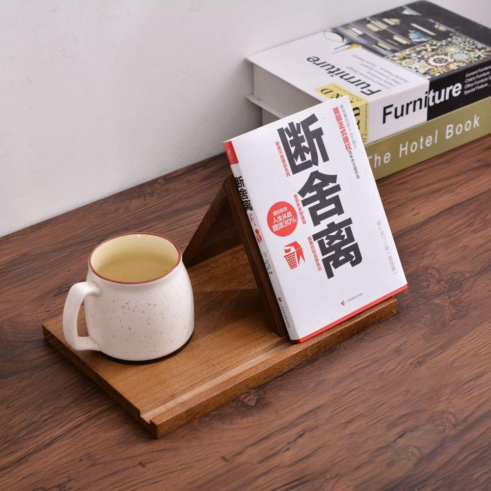 Owl Triangle Book Stand Handmade Desktop Bookend Organizer Multifunctional Recipe Shelf  Bedroom