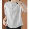 Short-sleeved T-shirt Women's Vertical Striped Blouse Summer Loose Half-sleeved Shirt