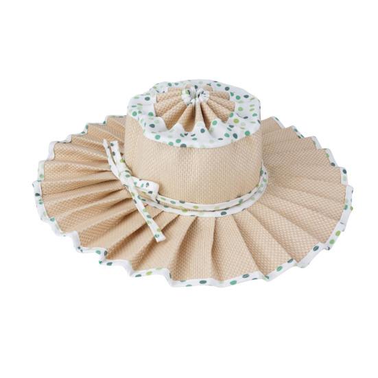 Women Straw Hat Plaid Print Summer Foldable Hat Wide Brim UV Protection Lightweight Breathable Beach Sun Hat