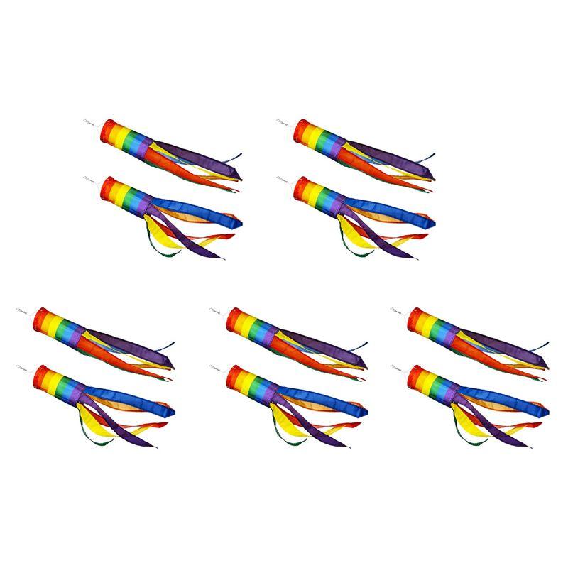 A84X-10 Pieces Windsock Colorful Hanging Decoration Windsock For Outdoor Hanging