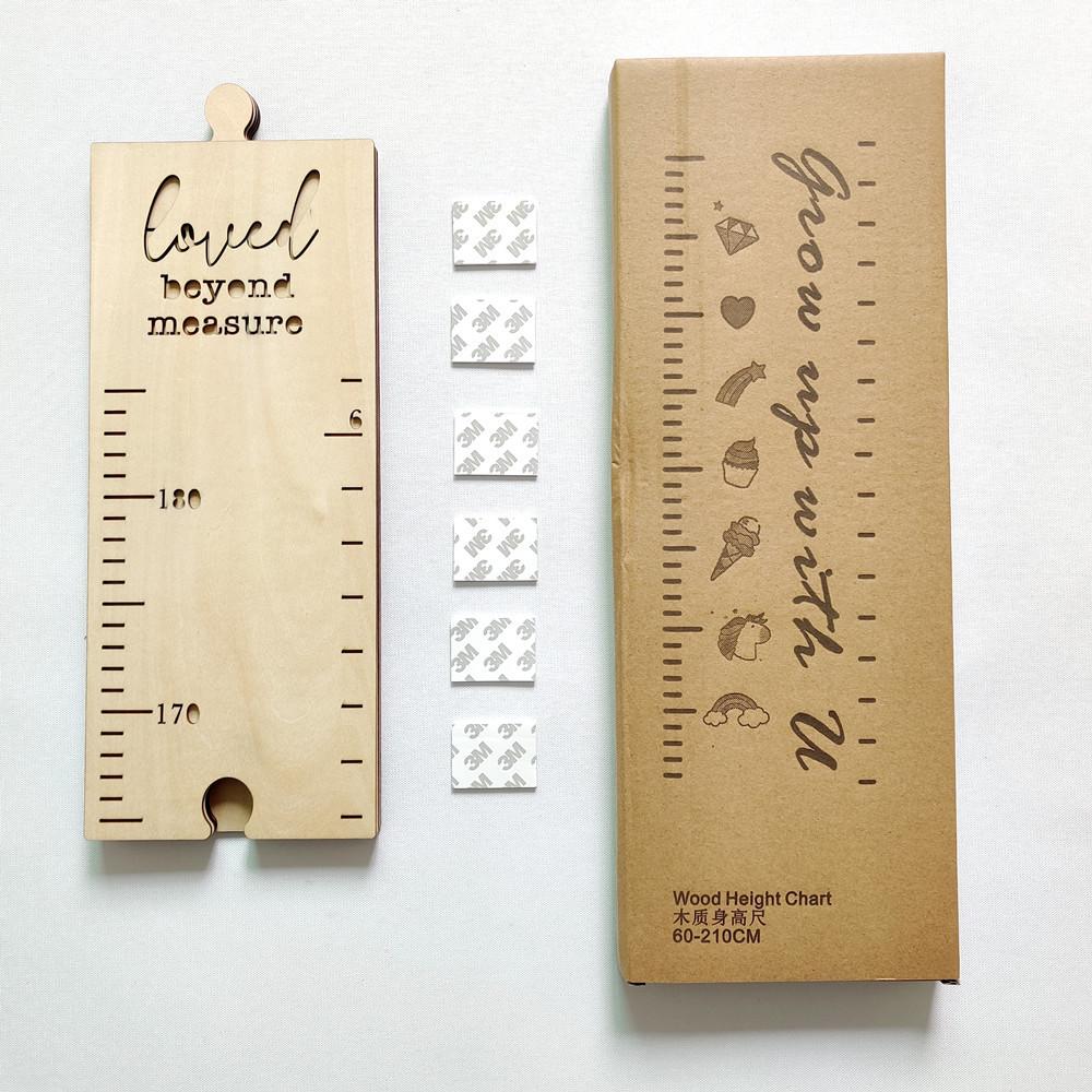 Leisure Style Splicing Wooden Board Height Ruler Children's Room Solid Wood Height Board Wall Sticker Baby Growth Record Ruler