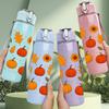 1PC Autumn Pumpkin Leaf Harvest Pattern 750ml Color Plastic Sports Water Bottle Leakproof Flip Straw Lid Suitable for Sports Office Home Use