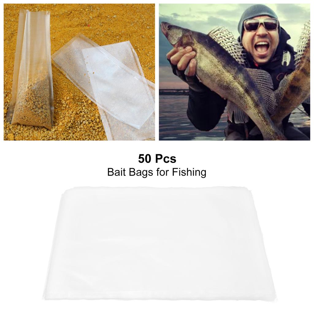 PVA Water Soluble Baits Bags for Fishing European Carp Fishing Bait Bags (50 Pieces)