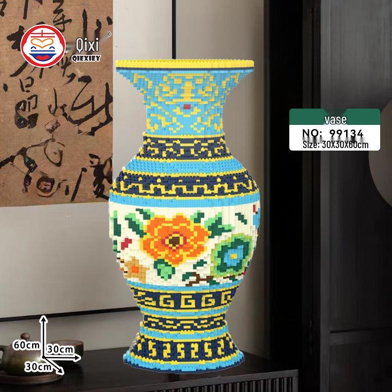 

Сине-белые фарфоровые строительные блоки: Развивающие игрушки для мальчиков и девочек – Модные пазлы и цветочные украшения для гостиной