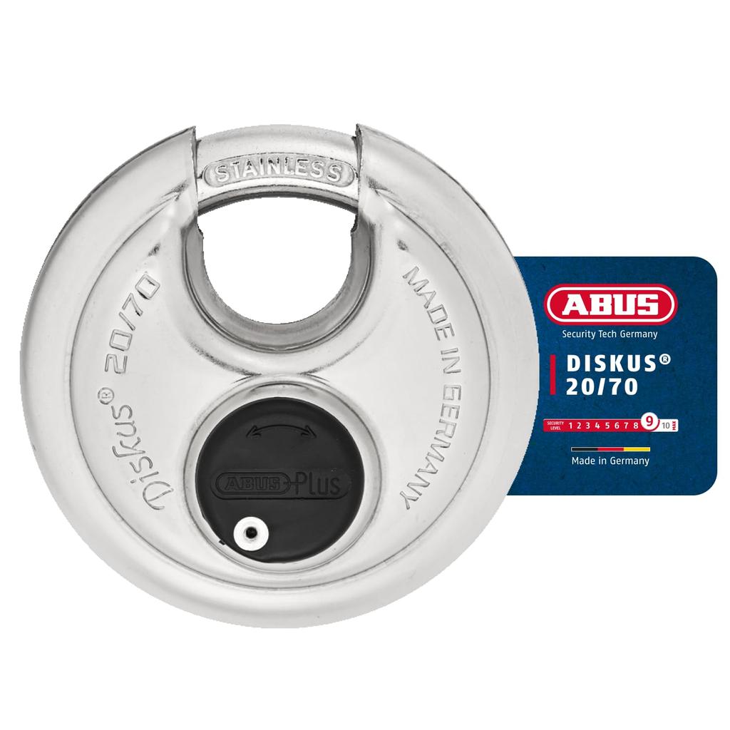 Abus Diskus Plus Padlock with 2 Keys 20/70