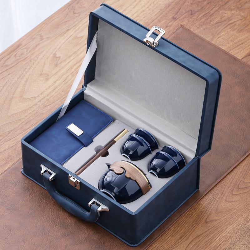 Ceramic Kung Fu Tea Set Business Banking Company sends customers and employees high-end gift sets as opening gifts