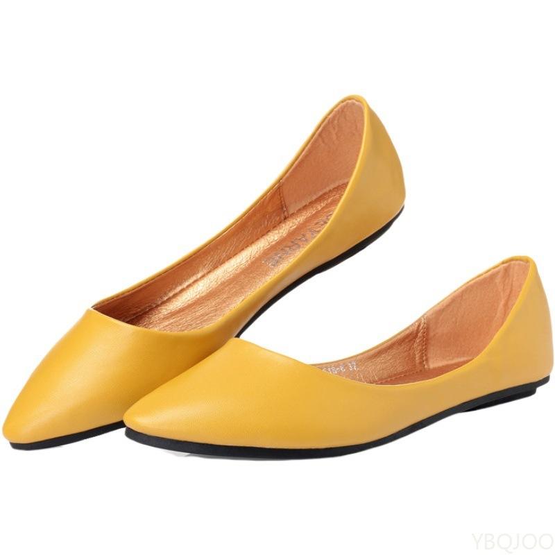Fashion Soft soled shallow mouth spring pointed women's flat shoes are casual fashionable simple comfortable single women's shoes