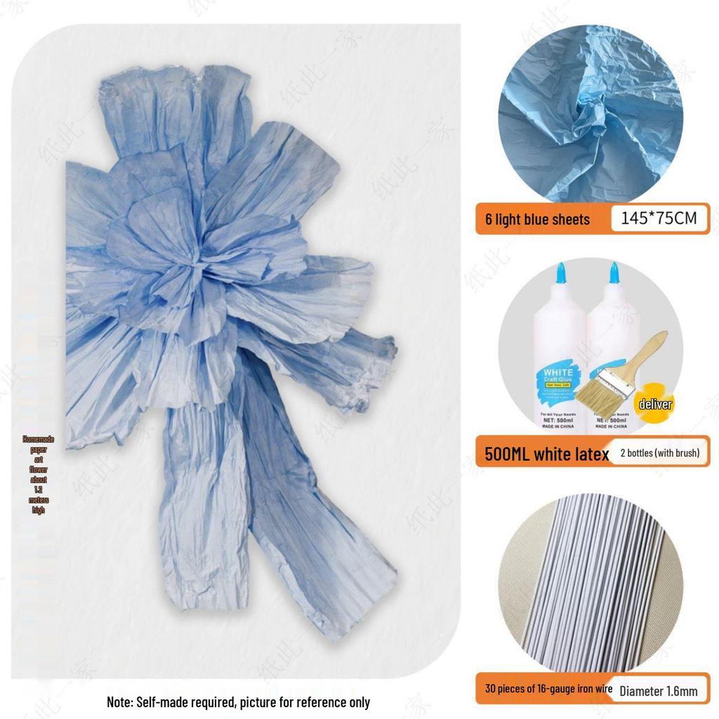 1.2m Wedding Hand-Rubbed Butterfly Pleated Crepe Paper Sheets for Floral Art