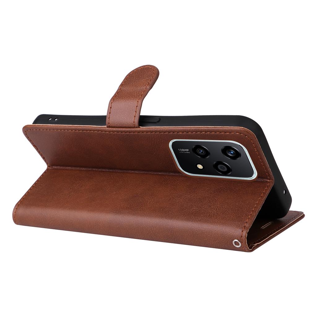 For Honor 200 Lite Case Solid Color Leather Mobile Cover Wallet Stand with Strap