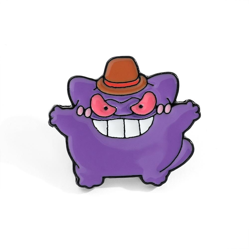 Cute Cartoon Pokmon Metal Badge Pet Elf Gengar Psyduck Pokmon Brooch Accessories