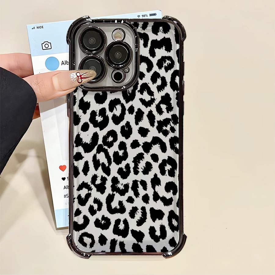 

Leopard Print Art Case for Apple iPhone 17 Pro Max 13 11 15 16 Pro 14 12 Plus 16e Air Phone Cover iPhone 13