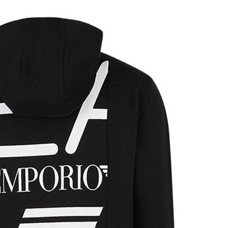 Emporio Armani Ss22 Letter And Number Print Hooded Casual Long Sleeve Sweatshirt Men sweatshirt Black 6LPM57PJHDZ-1200