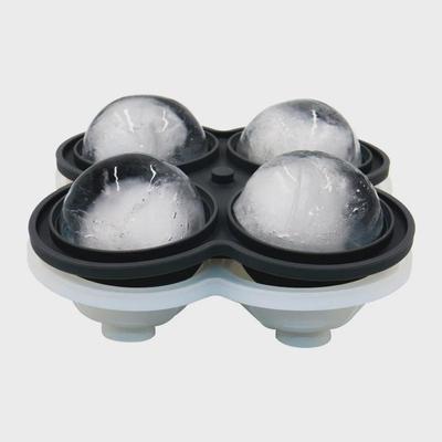 Meistverkaufte Silikon-Eisballform mit Trichter – 4 runde Eiswürfelschalen, 4 Löcher