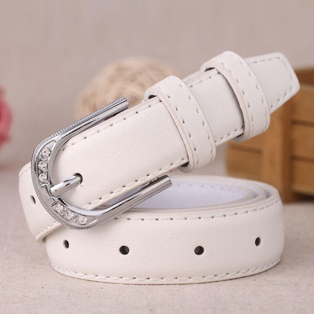 Alloy Buckle Faux Leather Belt Versatile Women Waist Belt Adjustable Waist Belt  For Women Ladies