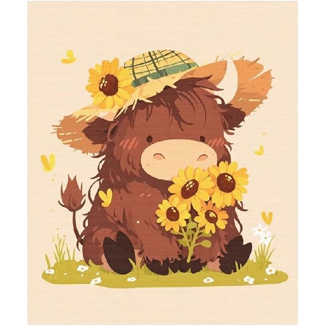 Highland Cow Dishwasher Magnets Decorative Cover Magnetic Cover for Refrigerator Wash Machine Metal Door Cover Sticker Magnetic Dishwasher Cover