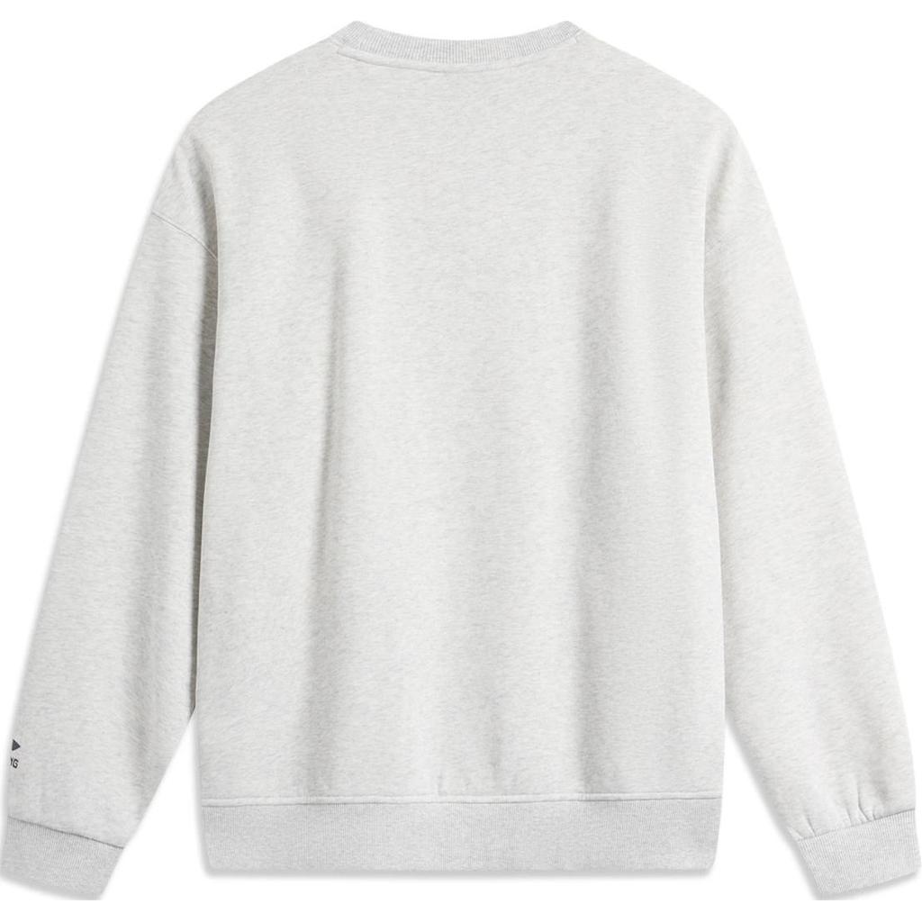 Li Ning Sports Fashion Series Brand Logo Anti-Static Fleece Warm Versatile Casual Loose Crew Neck Sweatshirt Unisex Sweatshirt AWDU981-7