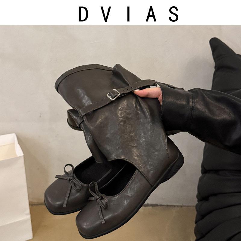 

DVIAS Korean version niche cool boots women s autumn new hollow breathable bow ballet style flat bottom old single shoes 40