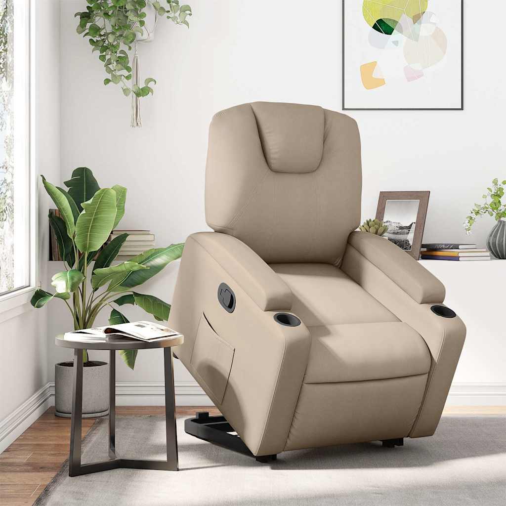 Recliner Chair with Rising Function Cappuccino Brown Faux Leather