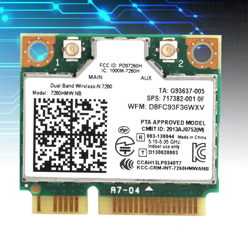 Mini PCIE Wireless Wifi Card Dual Band 300Mbps 2.4G/5Ghz for Laptops 7260HMW NB