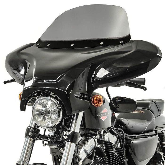 Carenage Batwing avec Pare Brise compatible avec Chopper et Custombikes Craftride en fumé clair