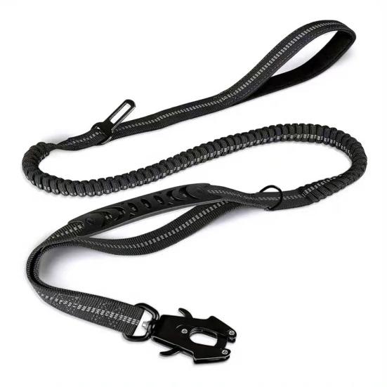 Heavy Duty Tactical Bungee Dog Leash Reflective No Pull Lead Rope