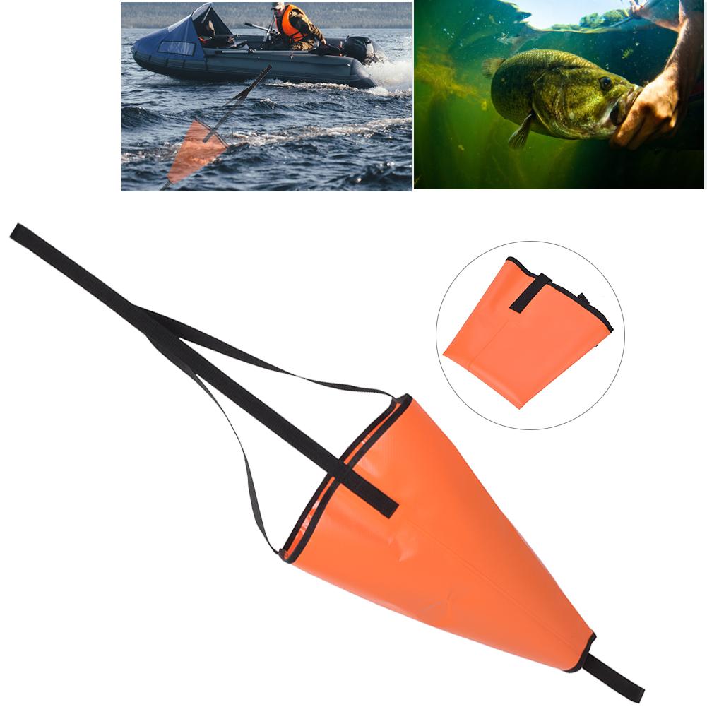 PVC Drift Sock Sea Anchor Traction Rope Buoy Floating Ball Sea Brake System for CanoeOrange