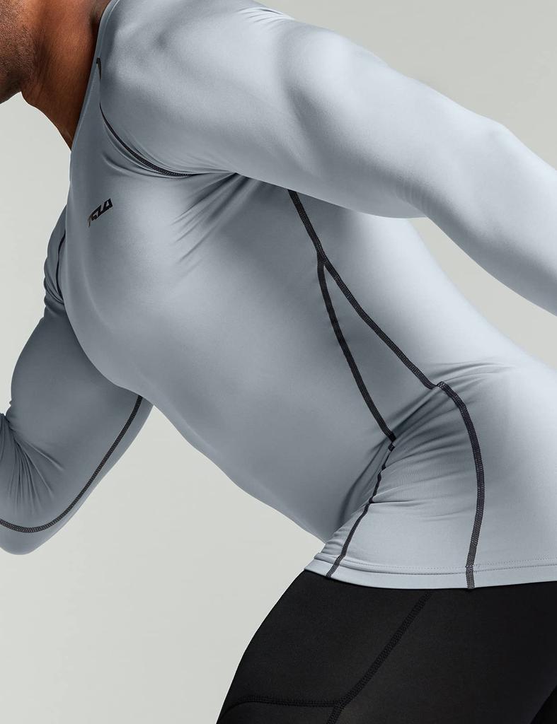 Tesla Langarm Sportset und Kompressionsshirt mit Fleecefutter für und Perfekt für Kälte- und Wärmetechnologie Herren-Unterhemd, 2-teilig