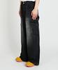 Dideobeulyueseui Fade Wide Cargo Denim Pants (Black)