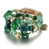 Multi Layer Winding Turquoise Agate Bracelet, Vintage Bead Bracelet, Niche Design Jewelry