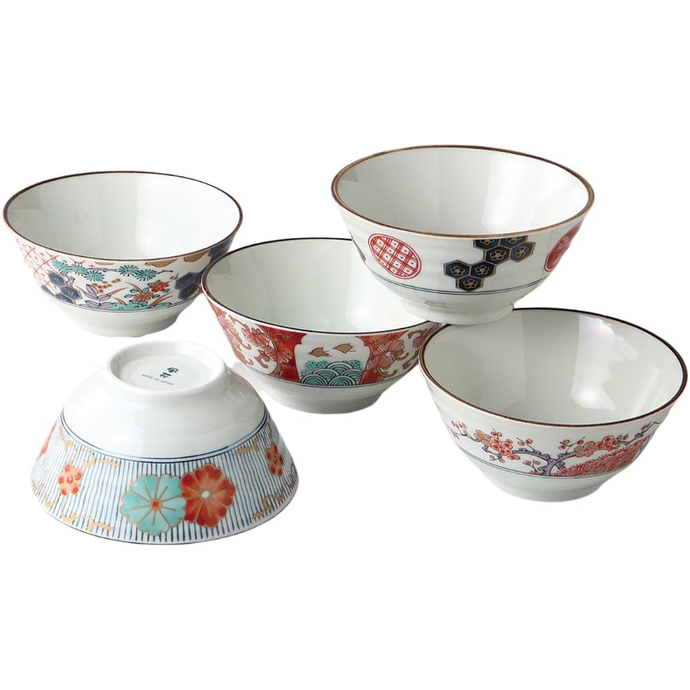 

Ale-net Rice Bowl, Rice Bowl, W14 x D14 x H6.5cm, Somenishiki Ko-Imari, Tea Bowl Set, Porcelain, Mino Ware, Made in Japan