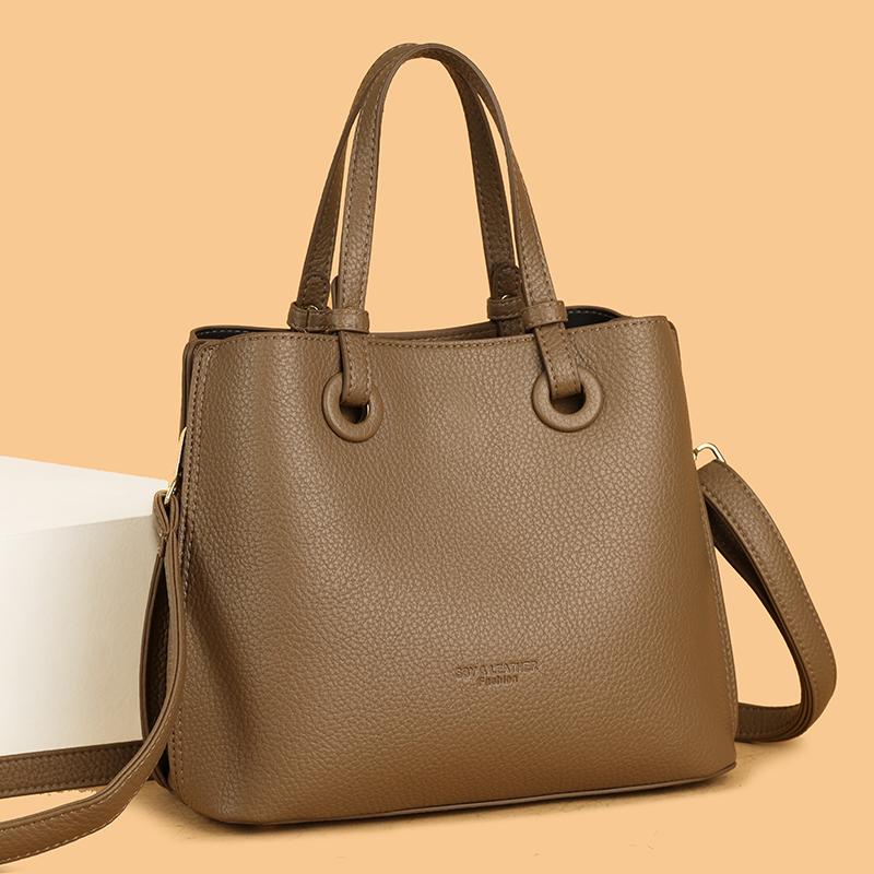 Faiable Large Capaci Leather Handbag Women's Single oulder Crossbody Bag Mom Bag Ladies Casual Zipper Closure Bags Sac A Main