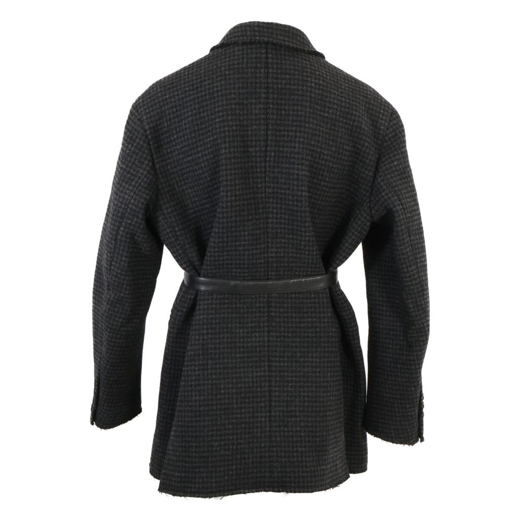 THIRD MAGAZINE A0843FJ 404 Black Wool Houndstooth Jacket Coat coat 9 blackUsed