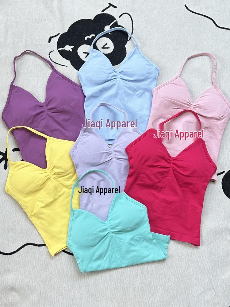 Auf Lager Nahtloses V-Ausschnitt Weste & Shorts Damen Yoga Fitness Set