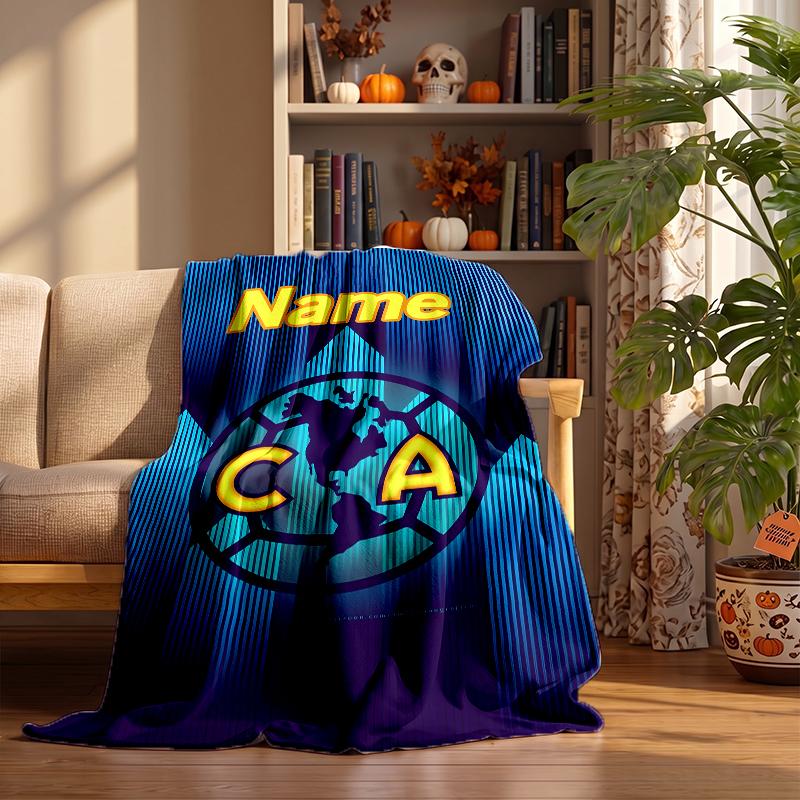 Club America Custom Flannel Blankets Soft Warm Cozy Throws for Home Decor Holiday Gifts