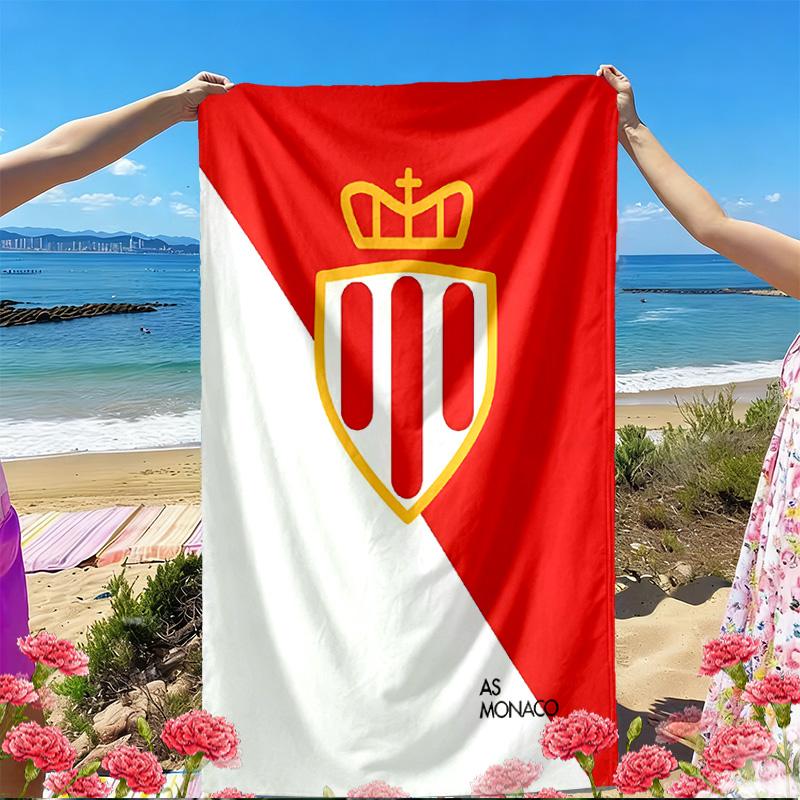 AS Monaco Print Beach Towel, Versatile Lightweight Absorbent Beach Towel for Pool Surf Yoga Bathroom, Perfect Birthday Holiday Gift