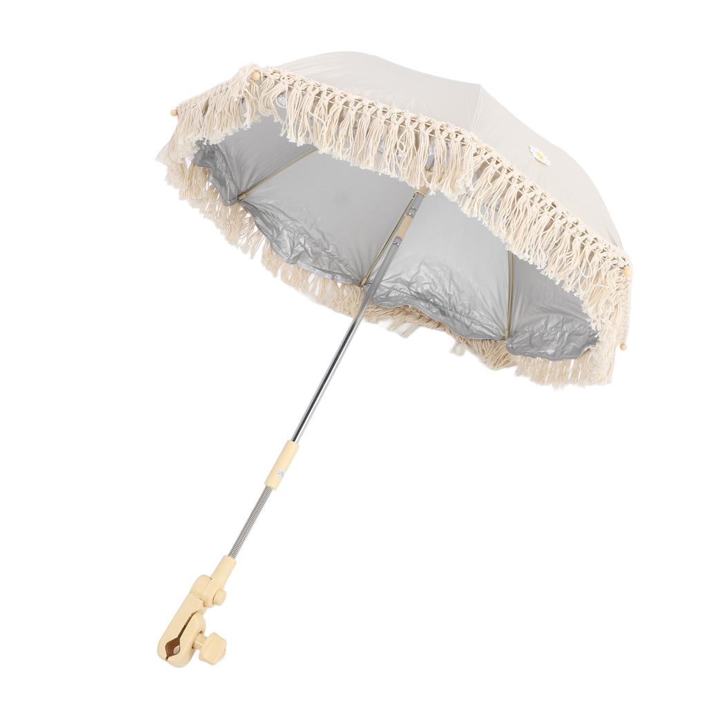 Kinderwagen Schirm Sonnenschutz UV-Schutz Winkelklemme Zum Aufklemmen Baby Sonnenschirm für Strandkorb Kinderwagen