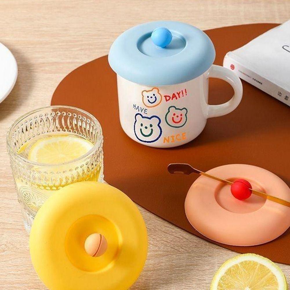 Non-toxic Water Cup Lid Round Universal Coffee Mug Sealed Cap Silicone Cup Cover  Coffee Cup
