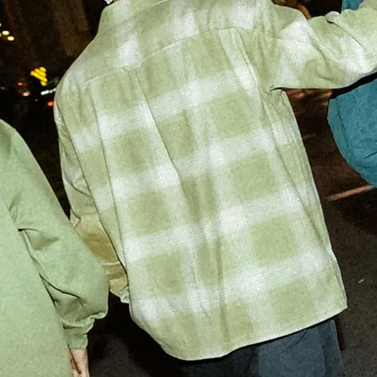 Li-Ning Badfive Series Sport Basketball Loose Plaid Long Sleeve Casual Shirt Men Tops Green ASHR195-2