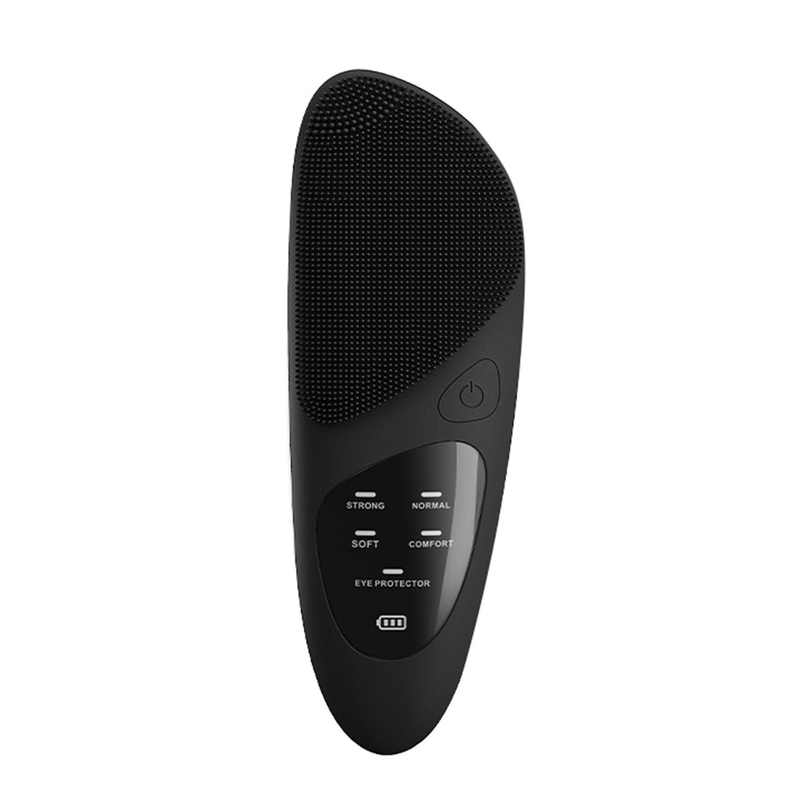 Silicone Facial Cleansing Brush Electric Silicone Face Brush Facial Cleansing Tools for Makeup Remover Deep Cleaning Black