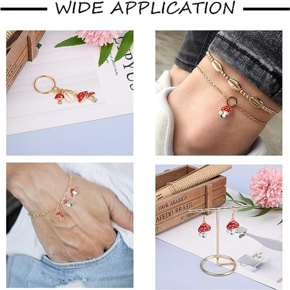 20pcs 20pcs Mushroom Pendant Charms 5 Shapes Jewelry Crafts Making Necklace Red Mushroom  Women