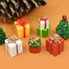 Mini Christmas Tree Resin Ornaments - Red & Green Gift Bag Set