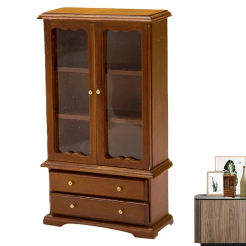 Jeproer Dollhouse Bookshelf Furniture, Miniature Bookshelf Furniture - 3-Story Miniature Display Shelf | Dollhouse Furniture Display Shelf, Dollhouse