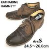 KATHARINE HAMNETT Leder Chukka Kurzstiefel Größe S 24.5-26.0 Braun Handgefertigte Schuhe(GEBRAUCHT)