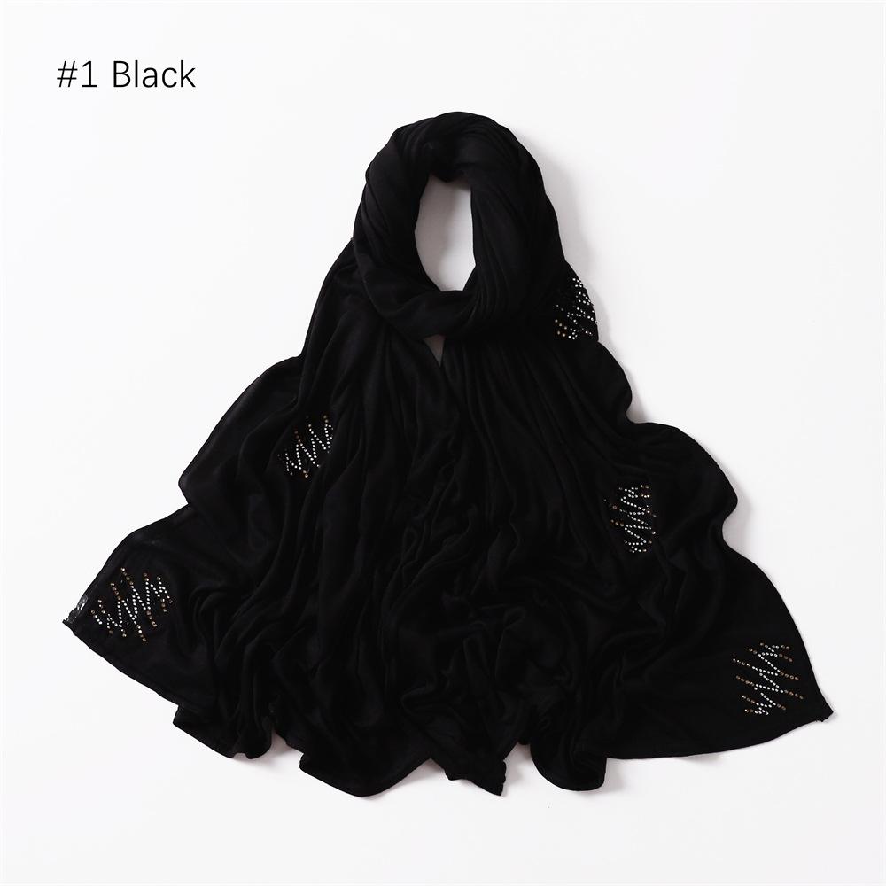 Plain Turbans Stitch Floral Diamond Jersey Hijab Scarf High Quality Thick Modal Wrap Elastic Shawl Bufandas Muslim Caps 170*70Cm