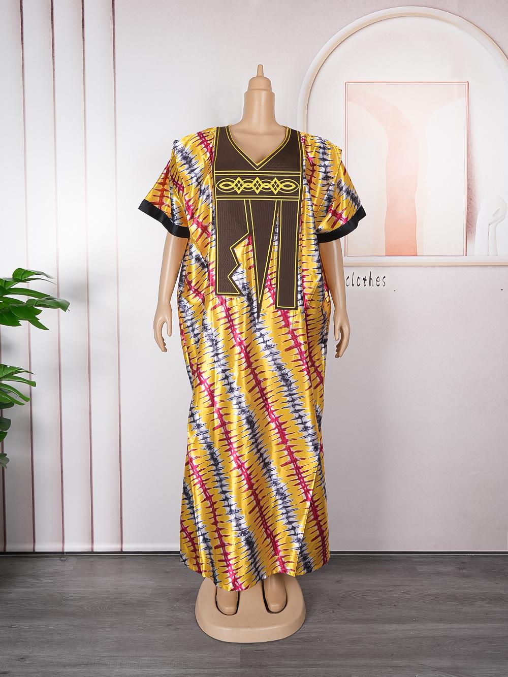 

Африканское длинное платье большого размера с вышивкой для женщин One Size