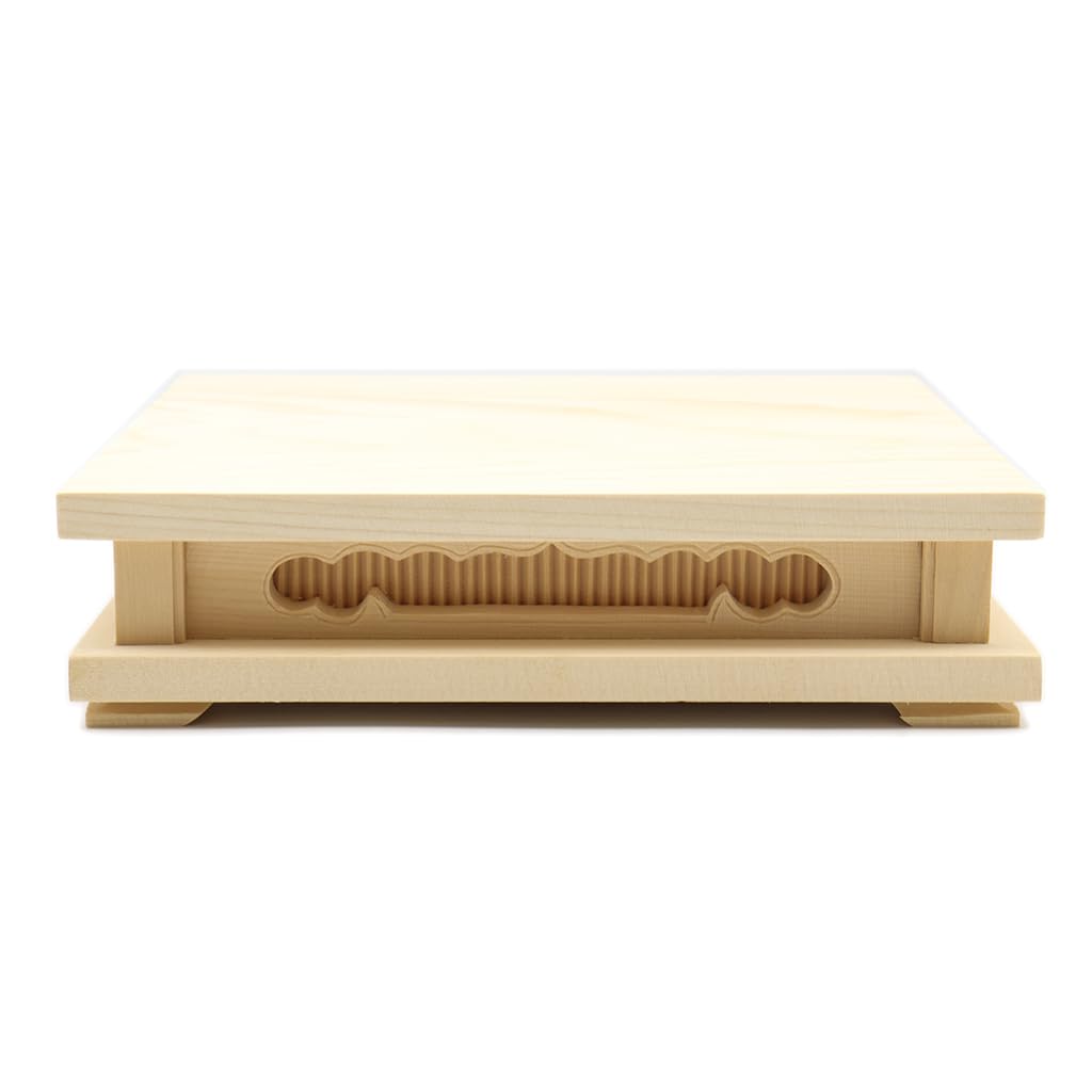 Kurita's Special Buddhist Statue [Wood Carving Buddhist Altar] Square Base (Low) Large (W20cm, D20cm, H5cm) Made of Cypress Wood, Low Base, 1939