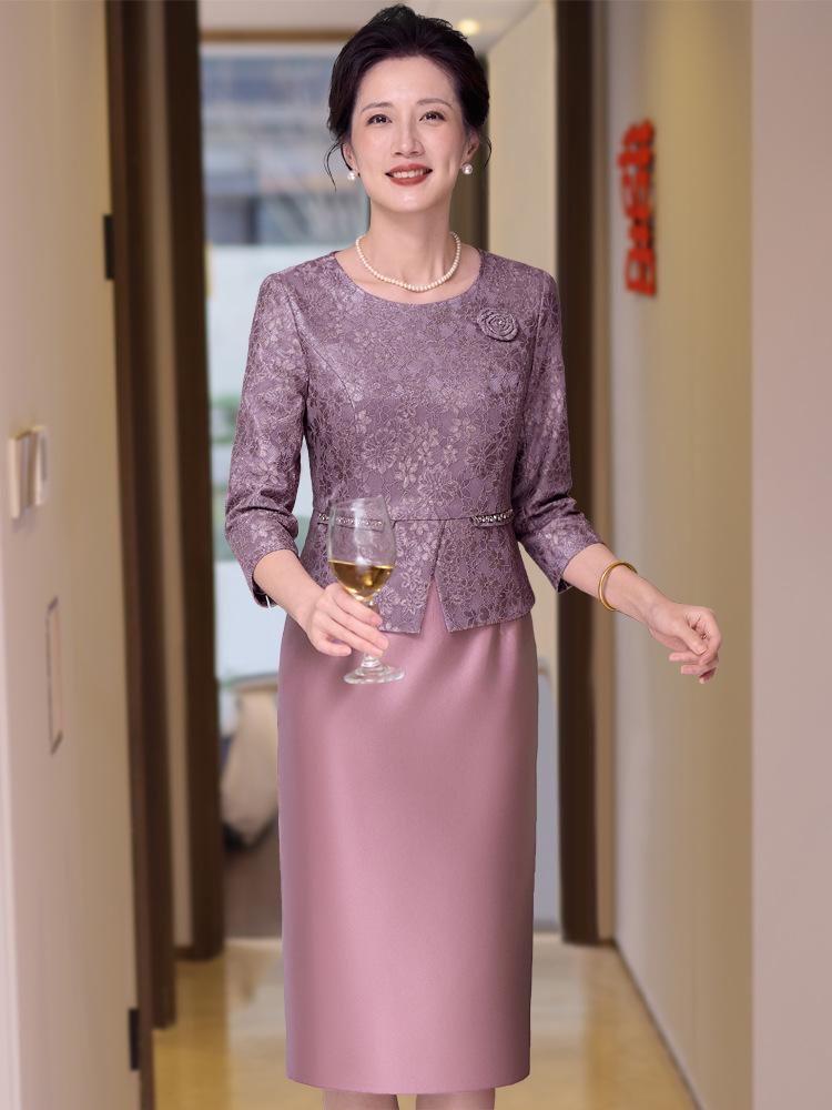 Elegant 2025 Purple Mother-of-the-Bride Dress for Daily Wear