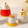 Creative Cartoon Chicken Toothpick Box Cute Home Storage Box Creative Home Storage Desktop Ornaments Ceramic Storage Floss Box