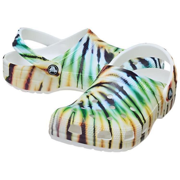 Crocs EVA Classic Tie Dye Clog Unisex Clogs Green White Yellow 211937-90H