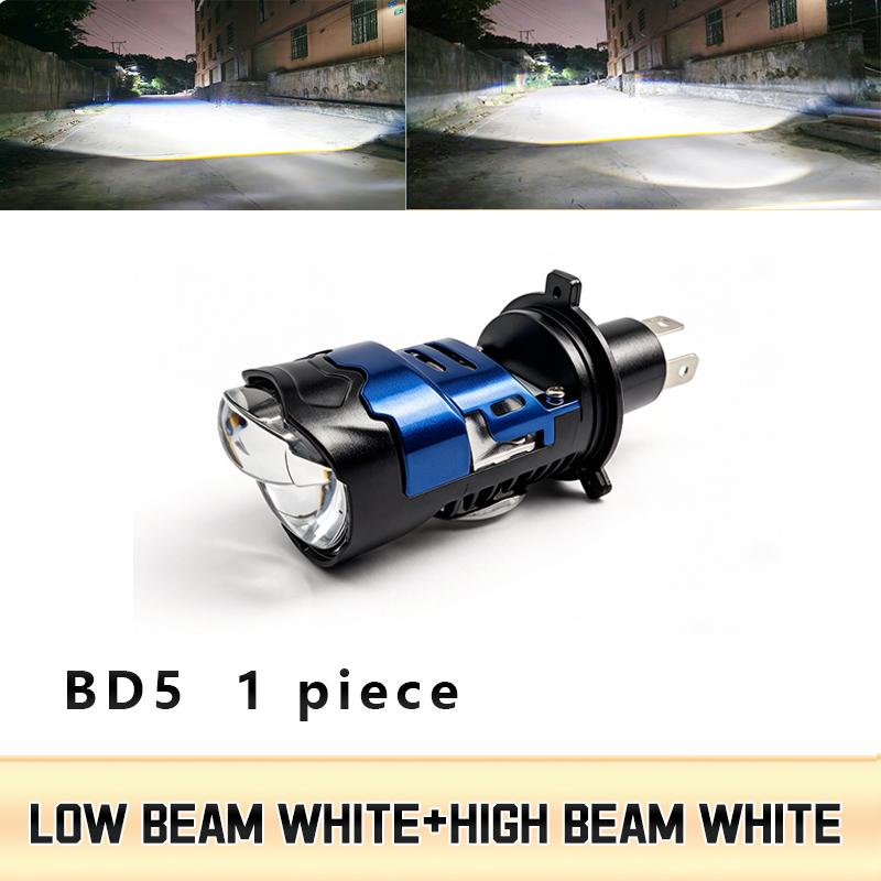 

1/2PCS H4 Bi LED Projector Lens Headlight Bulbs Canbus Auto Fog Lamp H4 White High Low Beam Light Headlamp For Car Motorcycle 12V 24V 1PCS білий